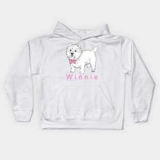 Winnie the Westie (please message me BEFORE you order to add your own name) Kids Hoodie